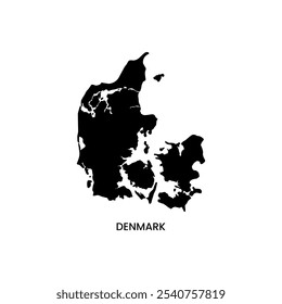 Denmark simple vector map outline.