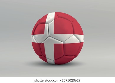 Denmark soccer ball featuring the national flag design on a gray background