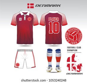 Denmark Soccer Jersey Team Apparel Template Stock Vector (Royalty Free ...