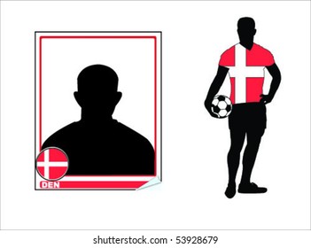 denmark soccer player and sticker vector