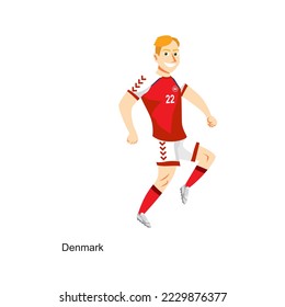 Denmark Soccer Player Vector Illustration