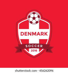 Denmark soccer team with flag. vector