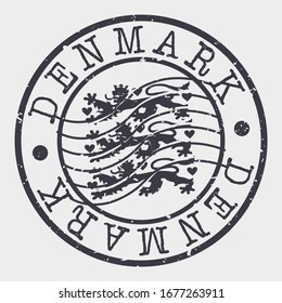Denmark Stamp Postal. Silhouette Seal. Passport Round Design. Vector Icon. Design Retro Travel. National Symbol.