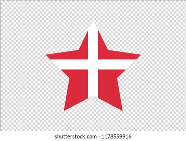 Denmark star shape national flag country emblem