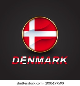 Denmark text effect style - Editable text effect vector illustration. Denmark 3d Flag - Euro 2020 Finalists