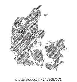 denmark thread map line vector illustration