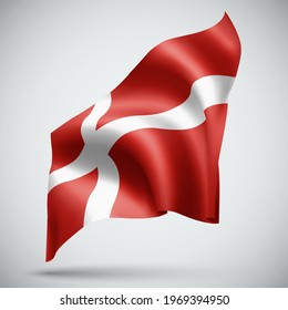 Denmark, vector 3d flag isolated on white background