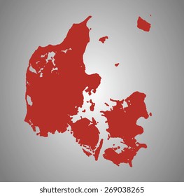 Denmark. Vector country shape outline. High detail map.