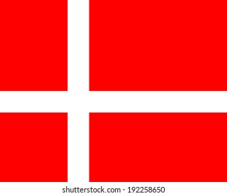 Denmark vector flag. Scandinavian state. EU country. Europe state.
