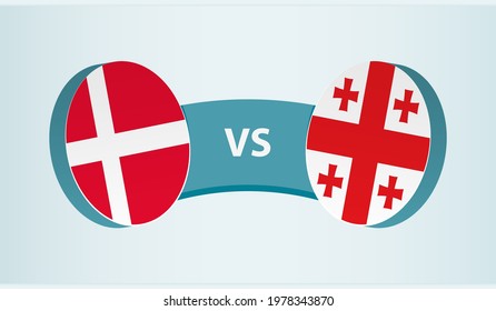 Denmark versus Georgia, team sports competition concept. Round flag of countries.