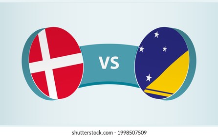 Denmark versus Tokelau, team sports competition concept. Round flag of countries.