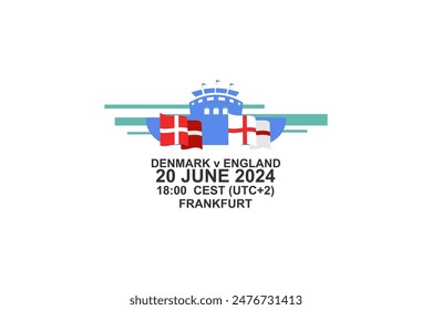 denmark  vs england, 2024 football match, Vector illustration. Simple sports illustration.