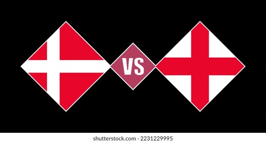 Denmark vs England flag concept. Vector illustration.