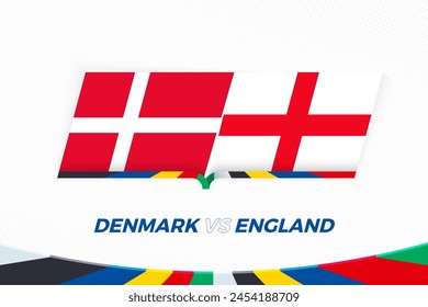 Denmark vs England in Football Competition, Group C. Versus icon on Football background. Sport vector icon.