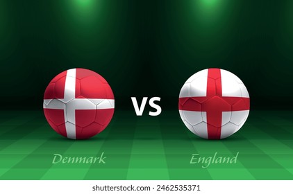 Denmark vs England soccer scoreboard broadcast template Europe tournament 2024