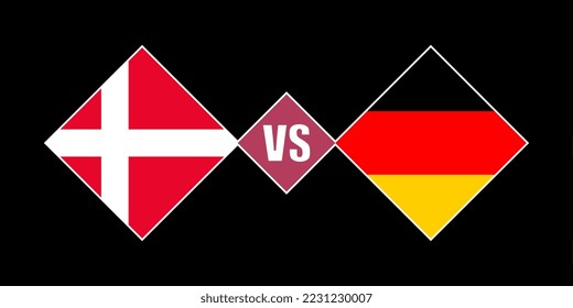 Concepto de bandera de Dinamarca vs Alemania. Ilustración vectorial.