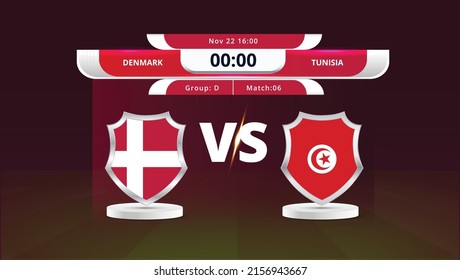 Denmark Vs Tunisia
 football matches scoreboard broadcasts With Match Schedule