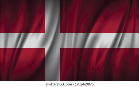 Denmark wave flag flat layout vector illustration