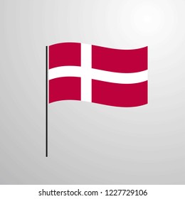 Denmark waving Flag