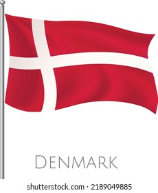 Denmark Waving Flag, 3d Flag illustration with abstract vector art work and background design