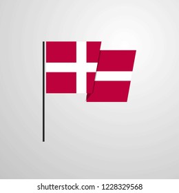 Denmark waving Flag design vector