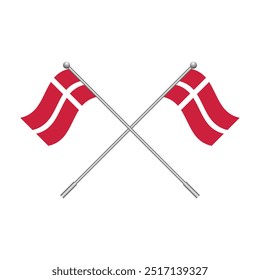 Denmark waving flag vector design.