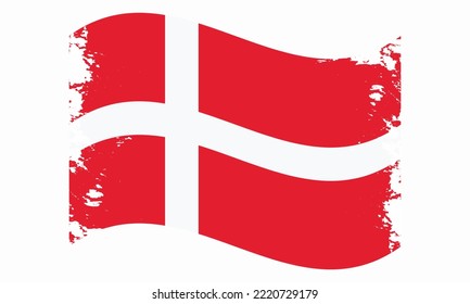 diseño de la bandera de pincel denmark wavy grunge
