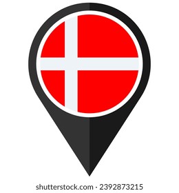 denmark in the world flag location point icon pack