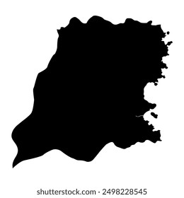 Stadtplan von Dennery, Verwaltungsbezirk von Saint Lucia. Vektorgrafik.