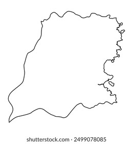 Dennery district map, administrative division of Saint Lucia. Vector illustration.
