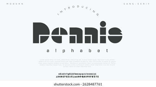 Dennie premium elegantes letras alfabeto e números. Elegante tipografia de casamento clássico fonte serif decorativo vintage retro. Ilustração de vetor criativo