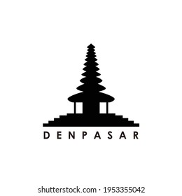 Denpasar Bali logo design vector silhouette illustration