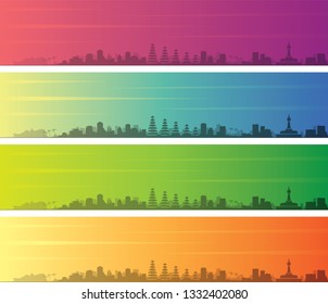 Denpasar Multiple Color Gradient Skyline Banner