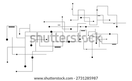 Dense Abstract Geometric Network Diagram With Circles And Squares Keywords abstract, geometric, network, diagram, lines, circles, squares, black and white, minimalist, connection, technology .eps