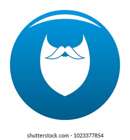 Dense beard icon vector blue circle isolated on white background 