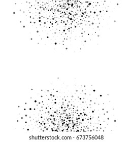 Dense black dots. Abstract half circles on white background. Vector illustration.