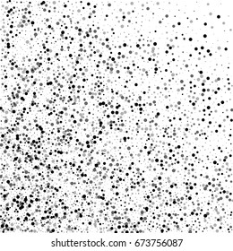 Dense black dots. Abstract mess on white background. Vector illustration.