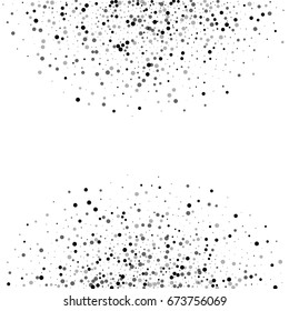 Dense black dots. Abstract semicircle with dense black dots on white background. Vector illustration.