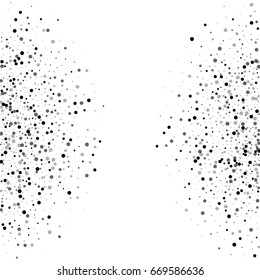 Dense black dots. Abstract shape with dense black dots on white background. Vector illustration.