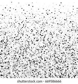 Dense black dots. Bottom gradient with dense black dots on white background. Vector illustration.