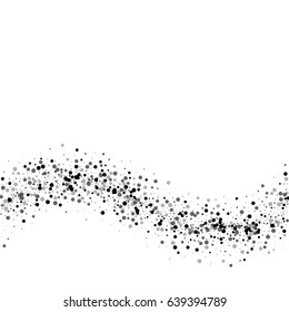 Dense black dots. Bottom wave with dense black dots on white background. Vector illustration.