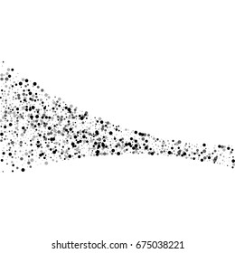Dense black dots. Comet with dense black dots on white background. Vector illustration.