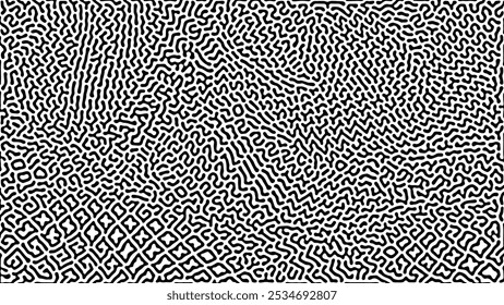 Padrão abstrato preto e branco denso com linhas pequenas