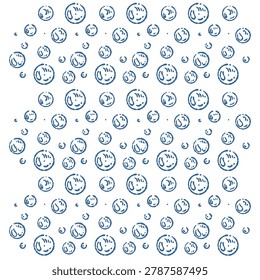 Dense bubble lines doodle graphic displaying fun packed compilation of liquid soap water drops for alternative youth culture streetwear clothing brand apparel merchandise layout clip art.