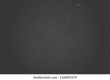 Dense city dark abstract map baground without labels