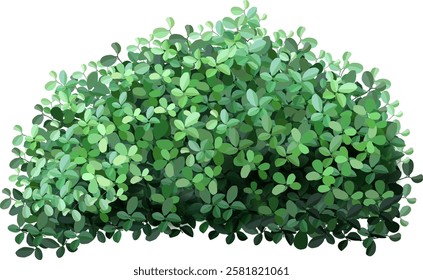 Dense cluster of vibrant green leaves forming a lush hedge, showcasing nature s abundance and variety. Ideal for backgrounds or themes related to gardening and natural landscapes