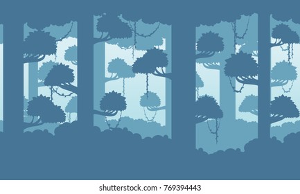 Dense forest illustration for game background