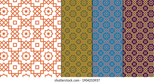 Dense geometric pattern in vector format, two-color, can be used as a print for textiles