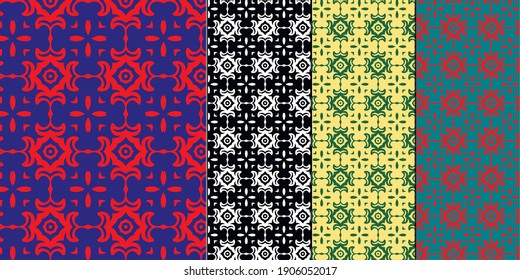 Dense geometric pattern in vector format, two-color, can be used as a print for textiles