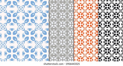 Dense geometric pattern in vector format, two-color, can be used as a print for textiles